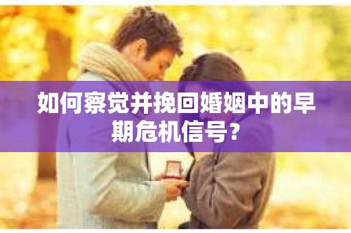 如何察觉并挽回婚姻中的早期危机信号？