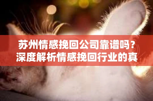 苏州情感挽回公司靠谱吗？深度解析情感挽回行业的真实面貌