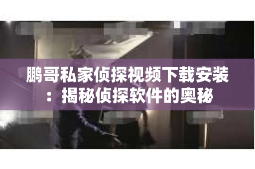鹏哥私家侦探视频下载安装：揭秘侦探软件的奥秘