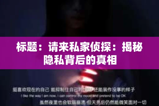 标题：请来私家侦探：揭秘隐私背后的真相