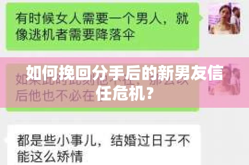 如何挽回分手后的新男友信任危机？