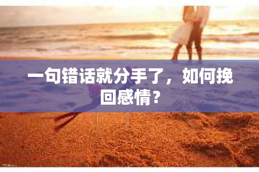 一句错话就分手了，如何挽回感情？
